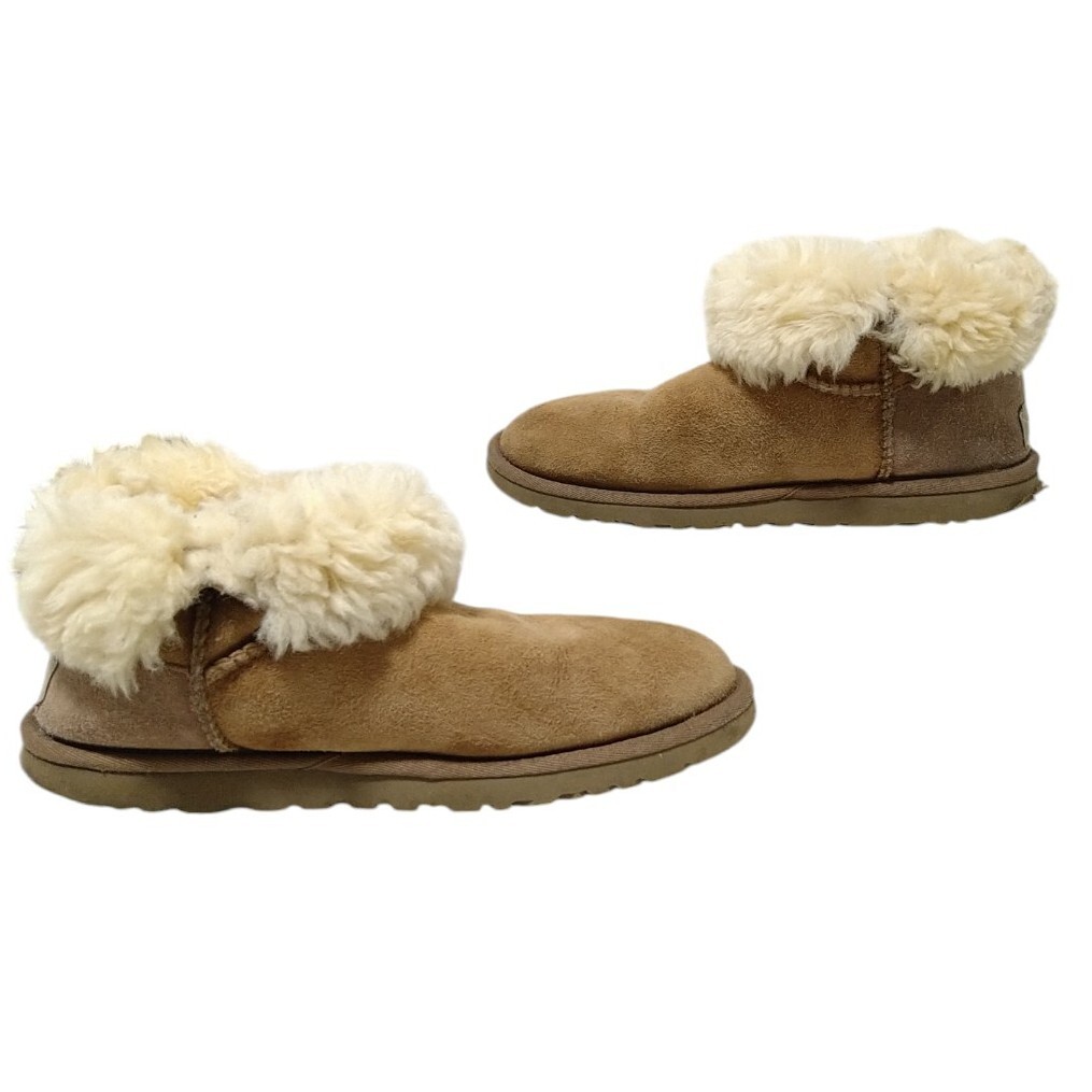 *BT2 UGG UGG мутон ботинки короткие сапоги боа замша Brown 22cm
