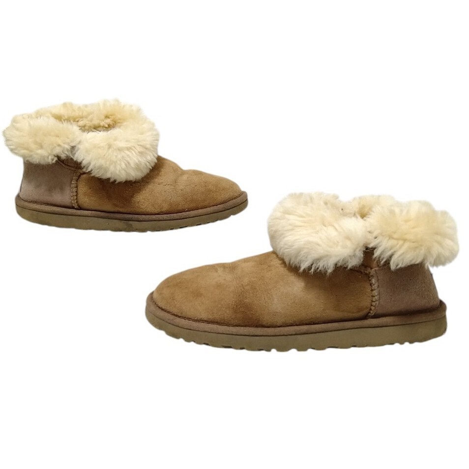 *BT2 UGG UGG мутон ботинки короткие сапоги боа замша Brown 22cm