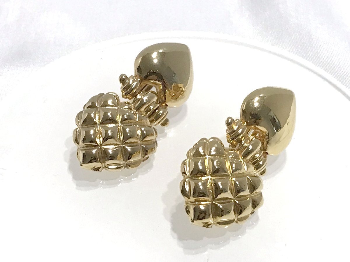 ■【YS-1】 ジェイ&アール J&R ハート イヤリング ■ GP ゴールド 全長4.5cm ■ アクセサリー 【同梱可能商品】■D