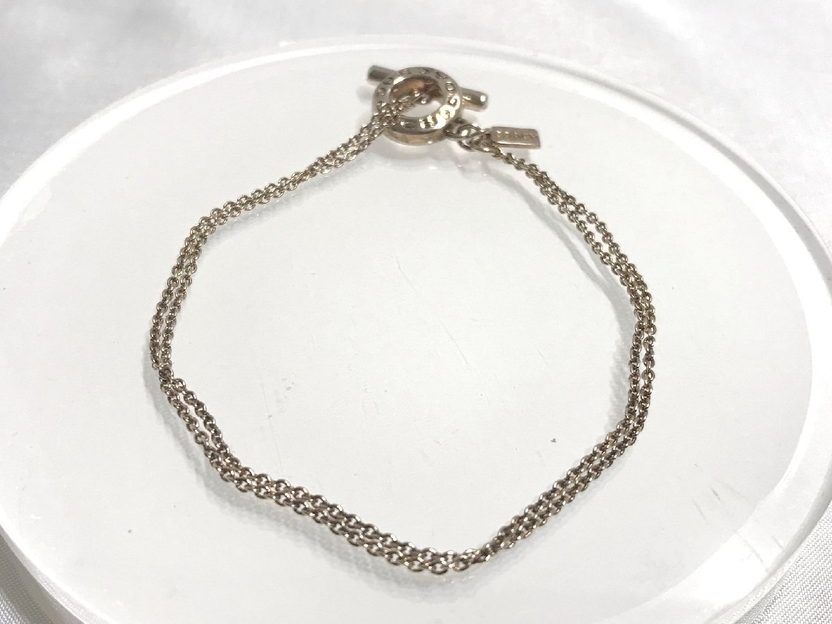■【YS-1】 コーチ COACH ブレスレット ■ ダブル チェーン GP ゴールド系 全長(zhǎng)19cm 【同梱可能商品】■D