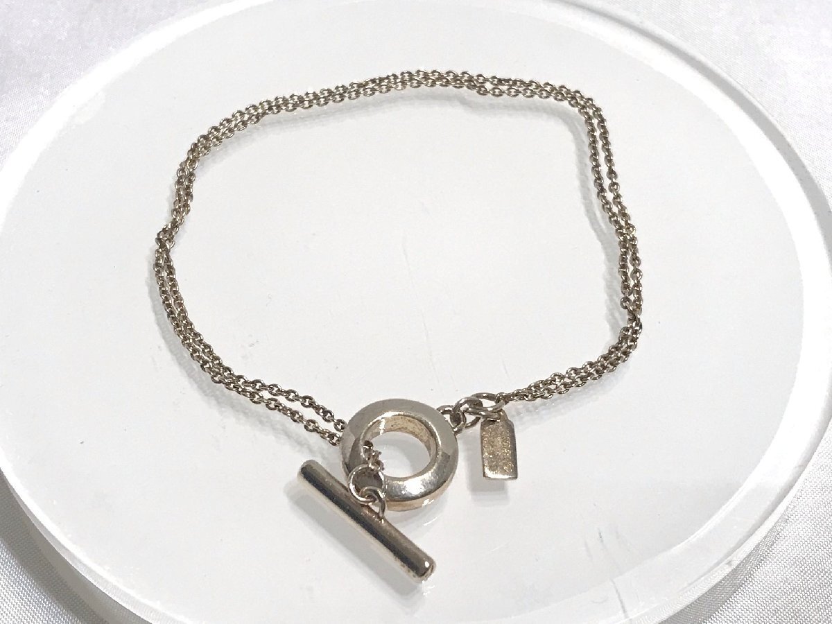 ■【YS-1】 コーチ COACH ブレスレット ■ ダブル チェーン GP ゴールド系 全長(zhǎng)19cm 【同梱可能商品】■D