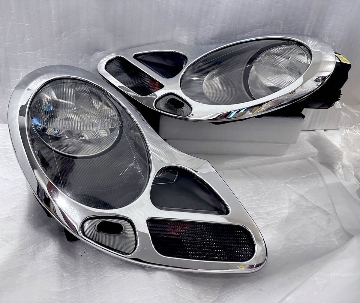 極美品/破損無 希少 ASSY ポルシェ 911 996 986 GT3 ボクスター ヘッドライト 左右 純正 ハロゲン ランプ ヘッドランプ ライト 前期 左 右_画像1