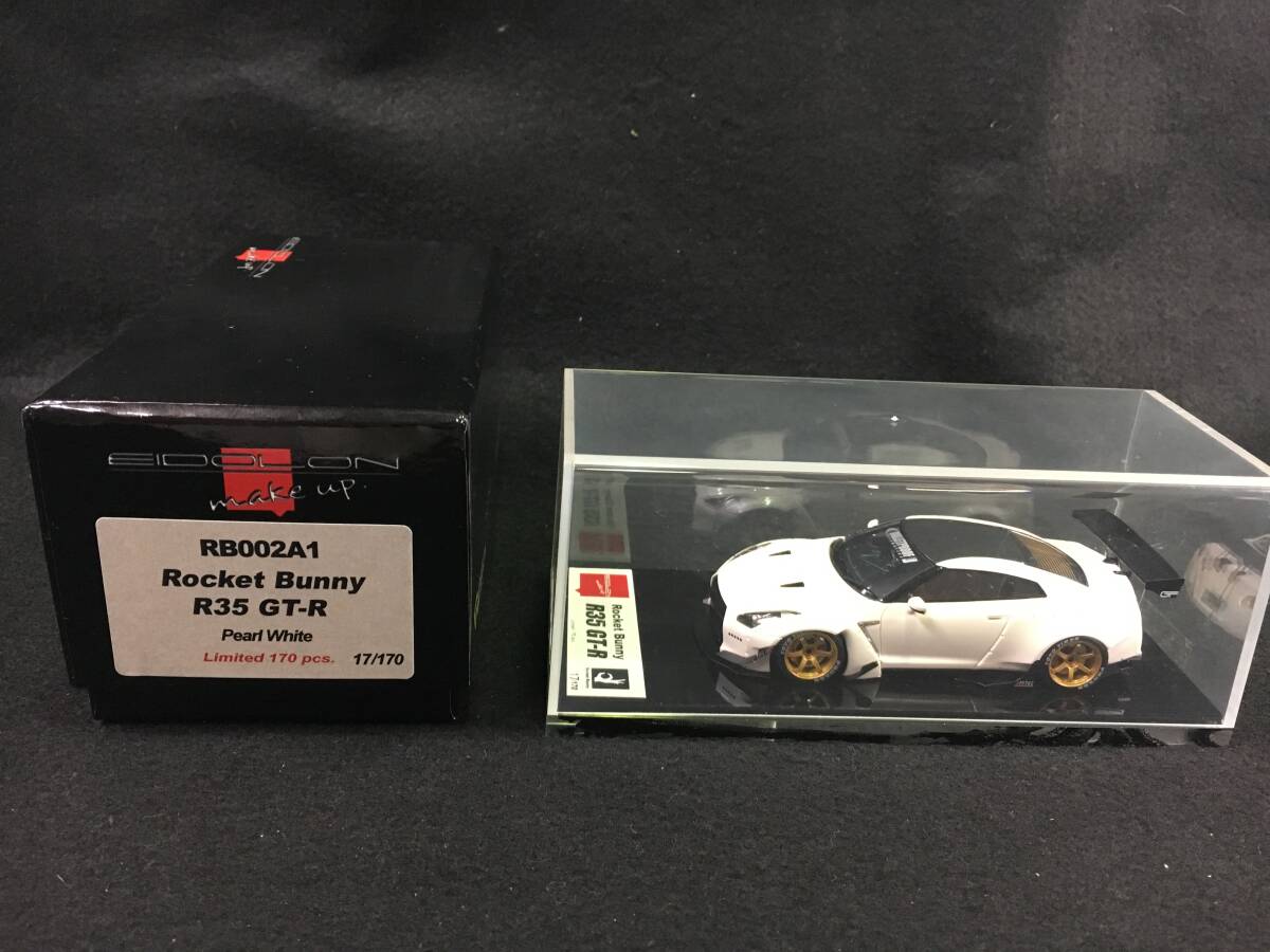 ●レア●撮影時のみ開封● アイドロン 1/43 ロケットバニー R35 GT-R パールホワイト RB002A1　限定170台　17/170