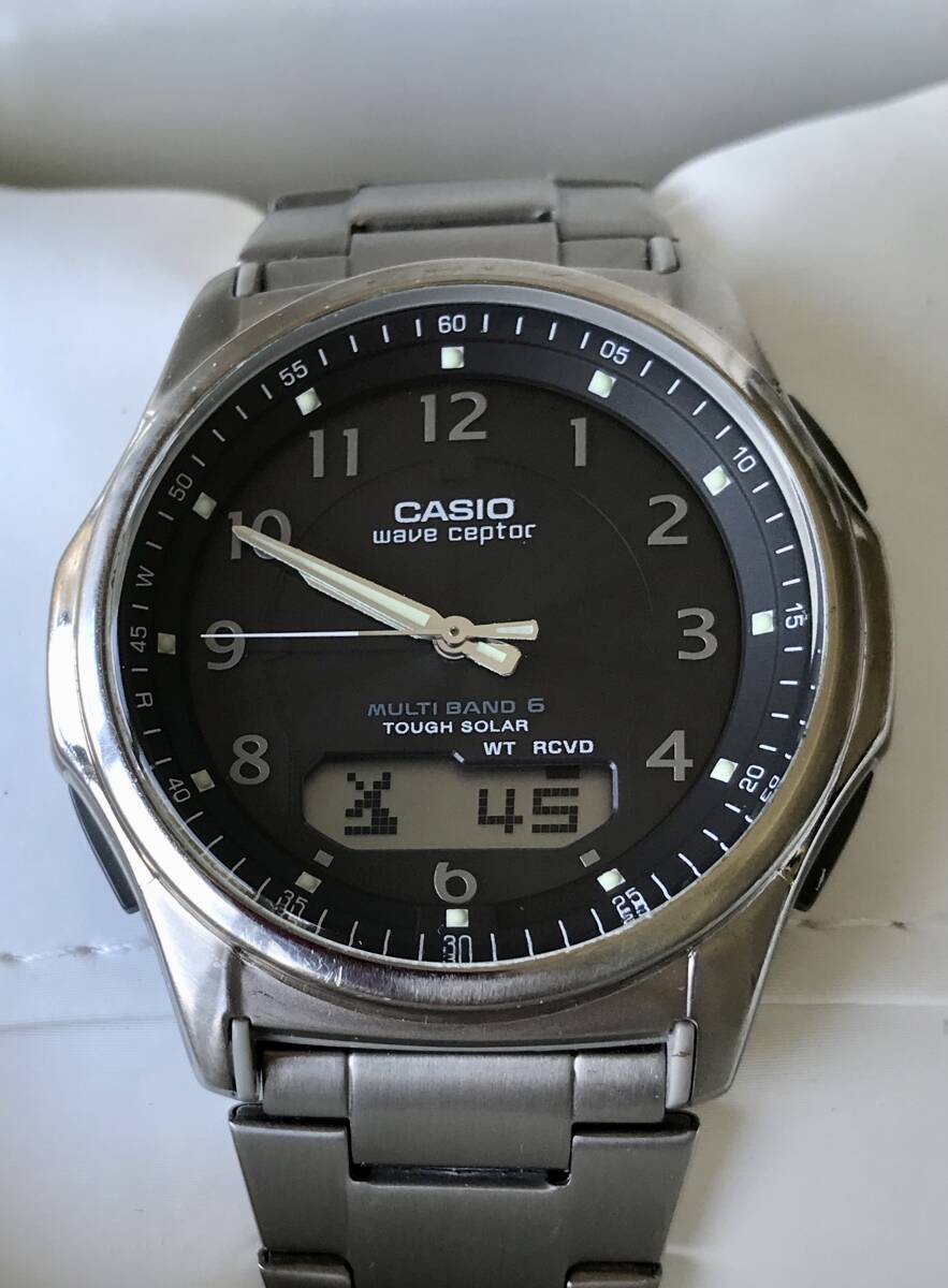 CASIO ウェーブセプター 電波ソーラー ☆チタン WVA-M630TDE-1AJF ブラック 綺麗 現行品