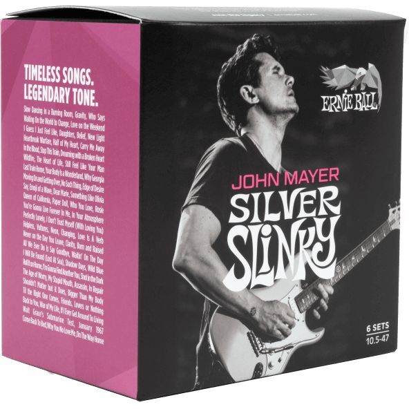 ERNIE BALL 3817 ジョン・メイヤー Silver Slinky 特製ブロマイドBOX 6パック John Mayer〈アーニーボール〉