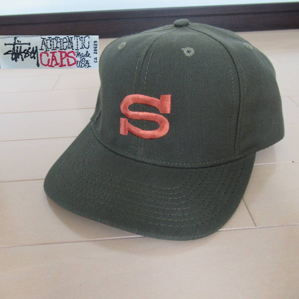 即決送込 状態 USA製 90s OLD STUSSY CAP カーキ キャップ 帽子 即決送込 状態 USA製 90s OLD STUSSY CAP カーキ キャップ 帽子