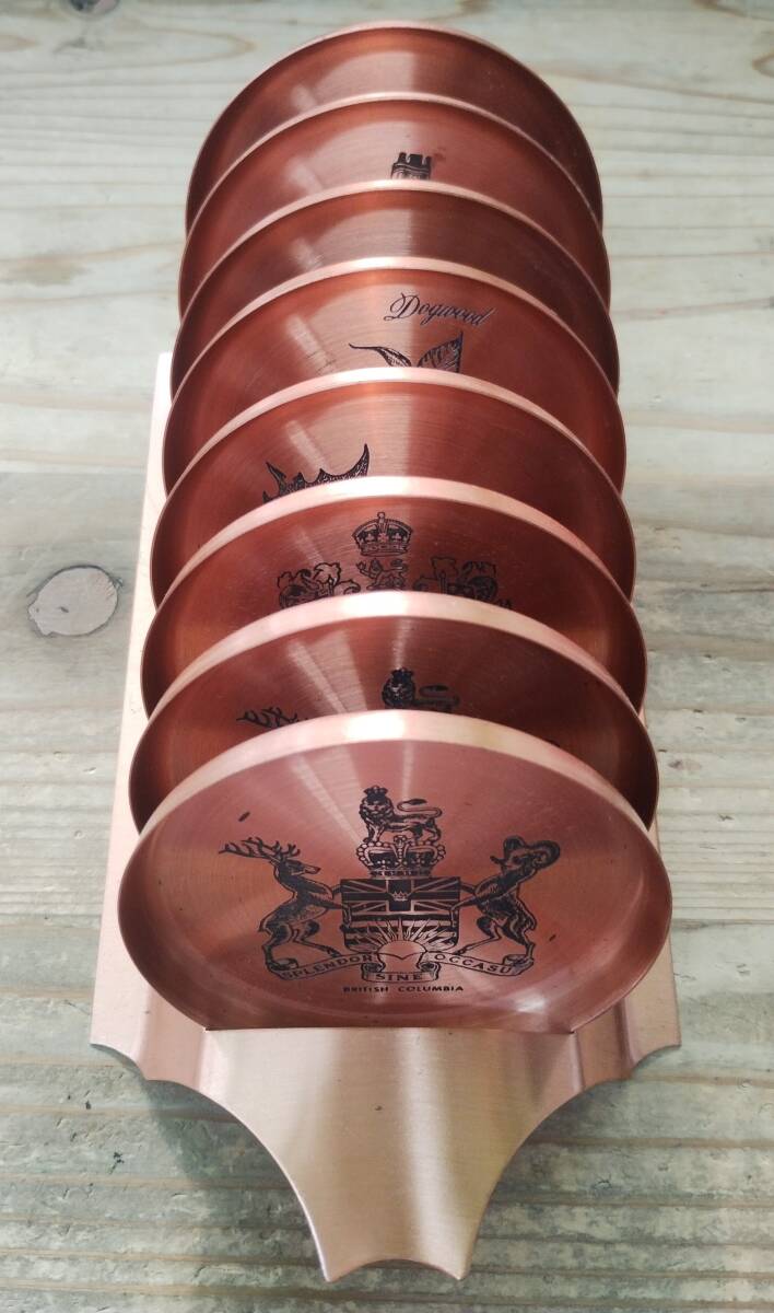 銅制　コースター　小物入れ　8枚　Fantasy MADE IN CANADA