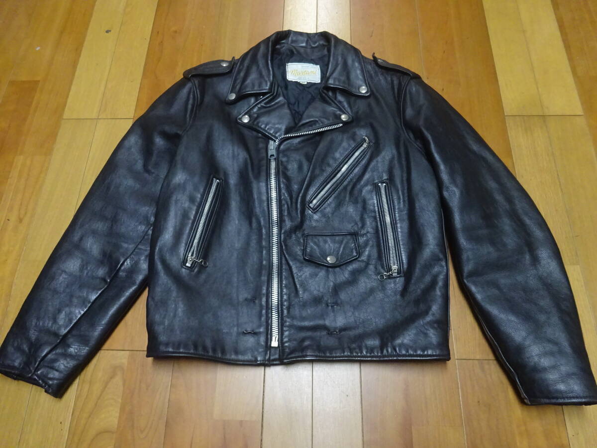 100■X-139 ■Martani　MADE IN USA　レザージャケット　革ジャン　ライダースジャケット　サイズ42