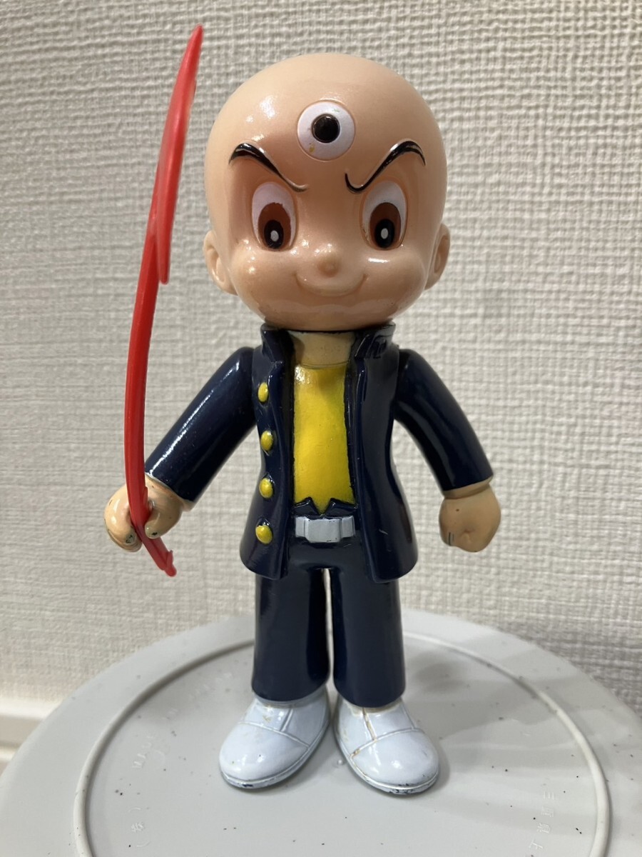 1990年製 YUTAKA ユタカ 三つ目がとおる　付属品赤いコンドル付写楽 保介 ソフビ フィギュア人形　ユタカドールマスコット