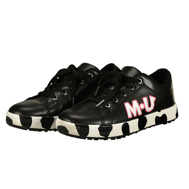 レディース】M・U SPORTS ダルメシアン柄 スパイクレスシューズ 703J6600【MUスポーツ 】【ブラック】【22.5cm】【GolfShoes】