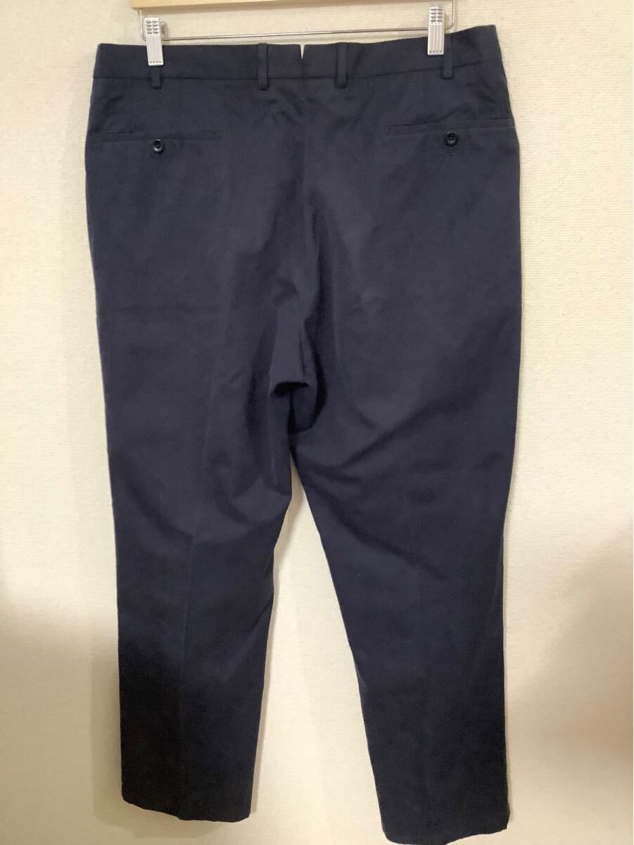 INCO CINHG ツータック　チノパンツ　コットンパンツ　ネイビー　ストレート　紳士服　セレクト　メンズ　古著