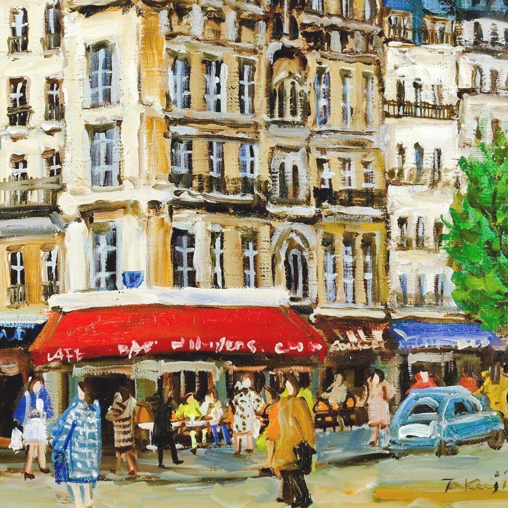 絵画油絵 関拓司 サンジェルマン風景 真作】【WISH】関拓司「サンジェルマン風景」油彩 6号 パリ風景