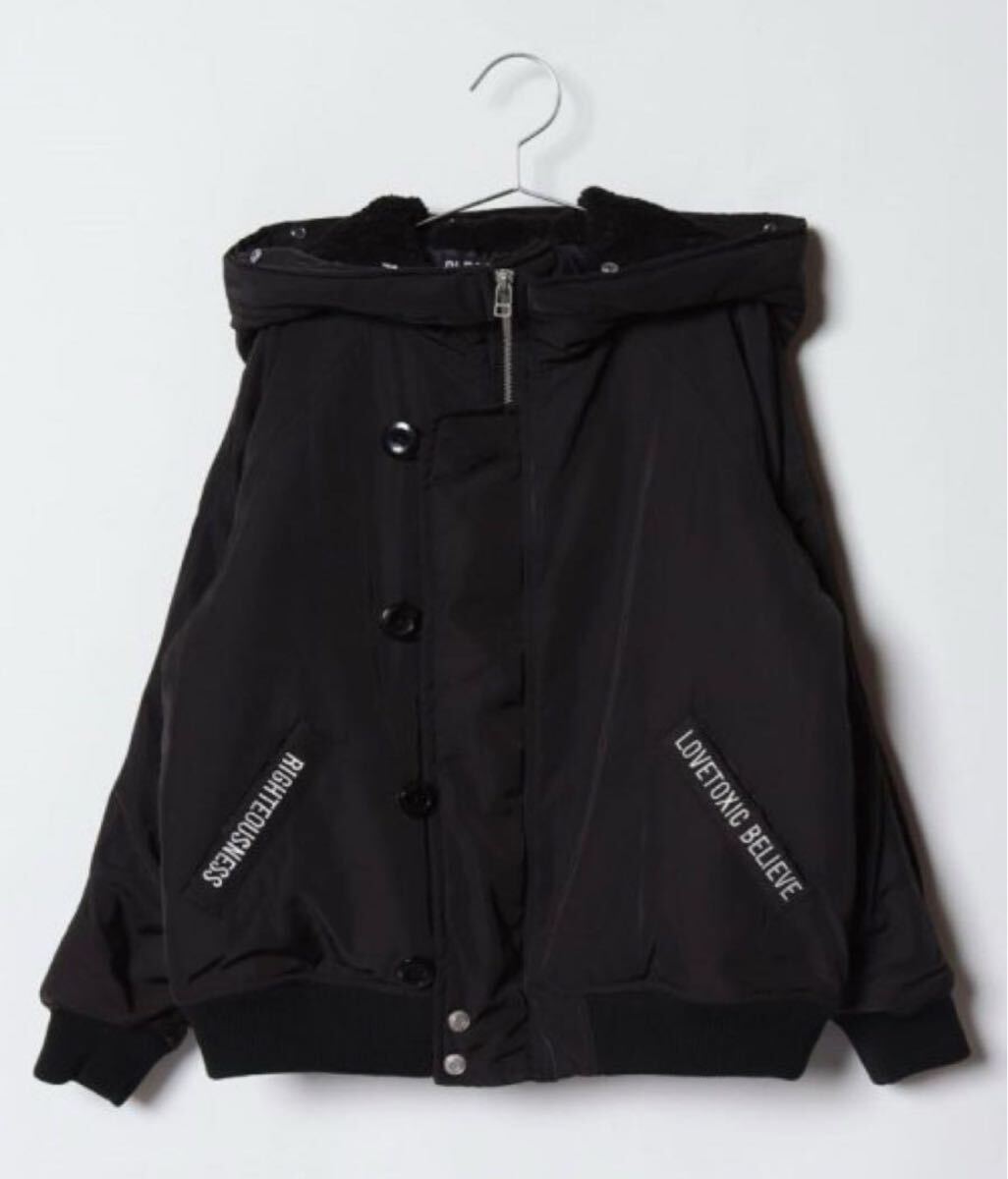  с биркой Rav toki Schic искусственный мех капот есть блузон 160 чёрный MA-1 обычная цена 8690 иен бордо пальто жакет девочка ребенок одежда 