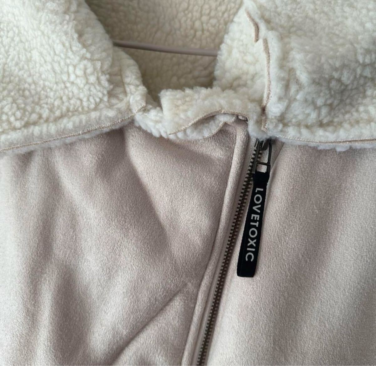  новый товар не использовался Rav toki Schic (Lovetoxic) мутон способ обратная сторона боа байкерская куртка L160 замша ..MIXko-te девочка Kids ребенок одежда 