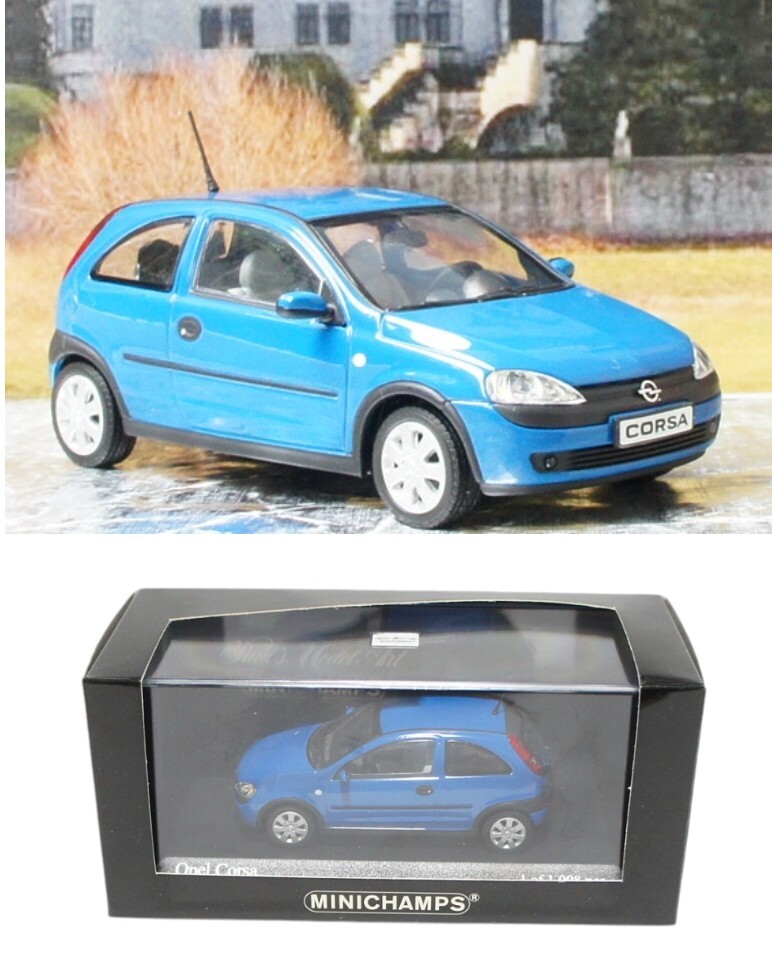 ミニチャンプス 1/43 2004 オペル コルサ C ヴィータ X01 3代目 前期型 ブルー Opel Corsa Vita PMA 送料無料