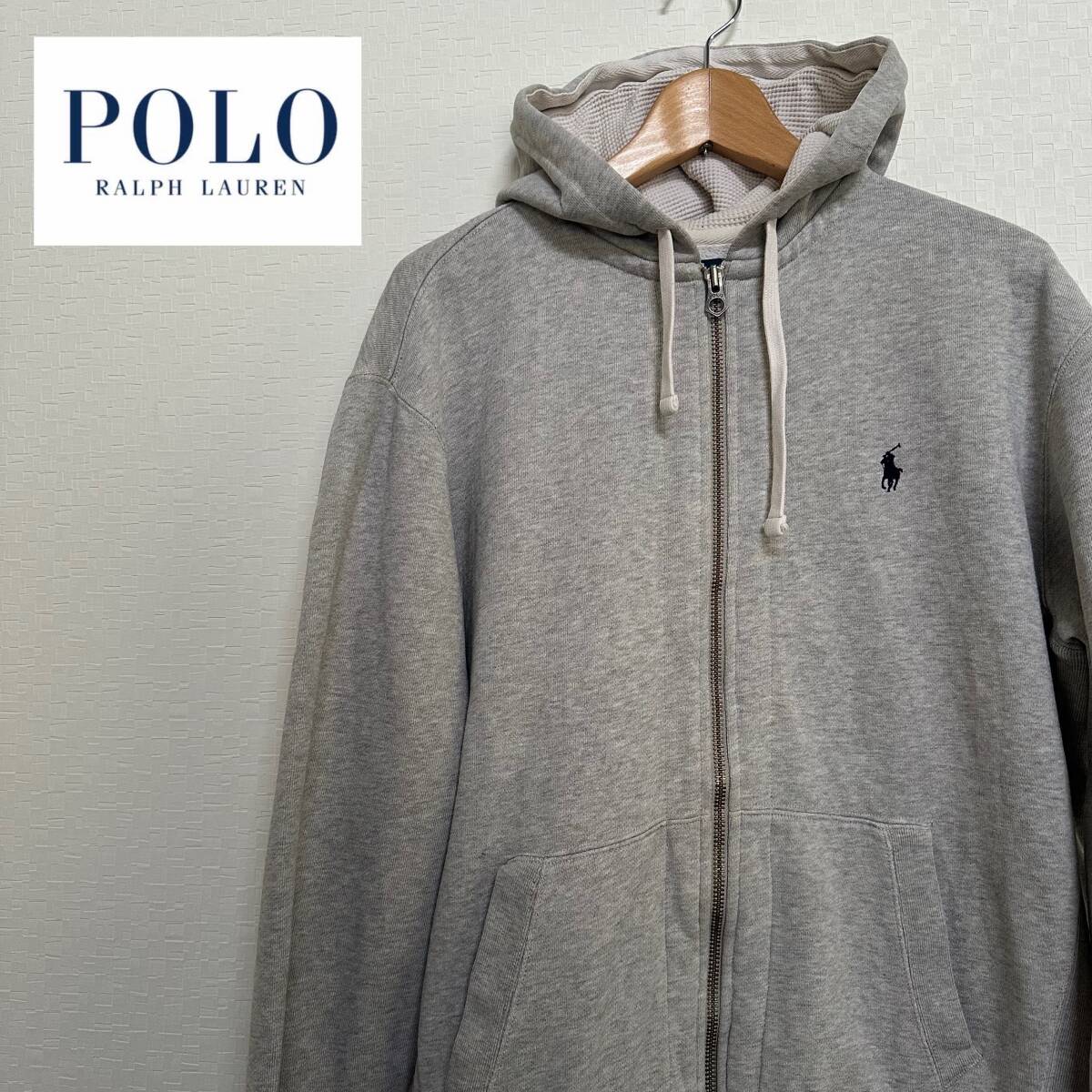 90‘s Polo by Lalph Lauren ジップアップパーカー Lサイズ グレー vintage