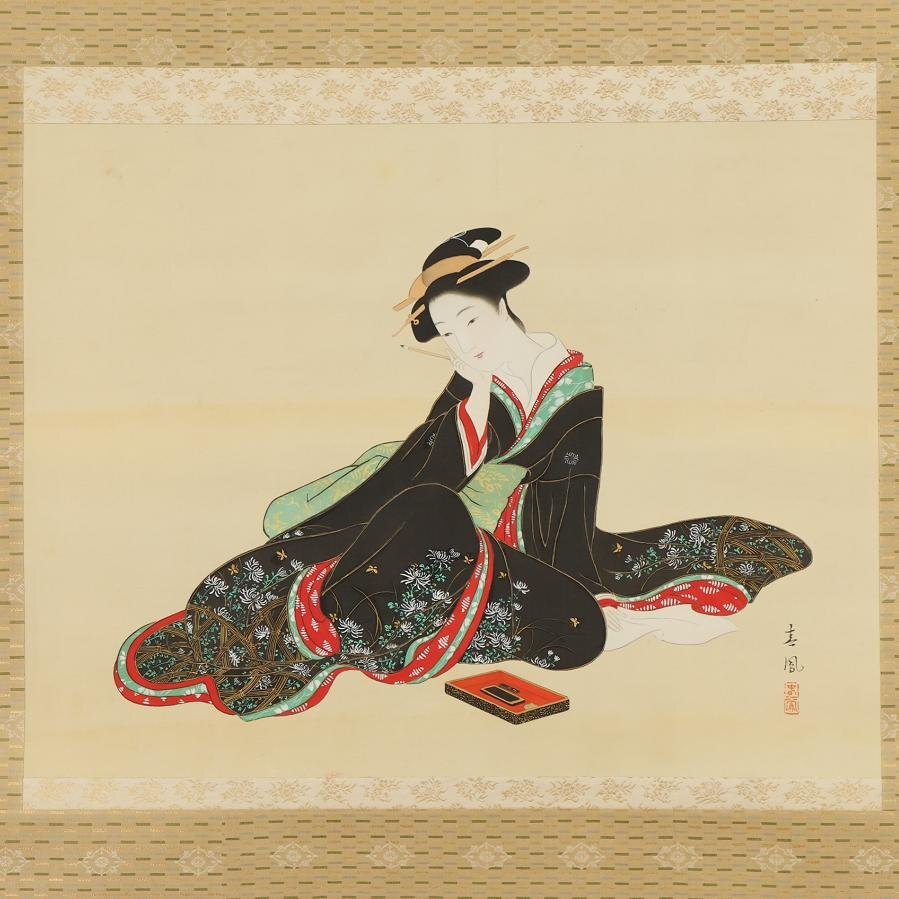 美人画 浮世絵/ 作家物(鑑定済)プラスお盆 i-img899x899-