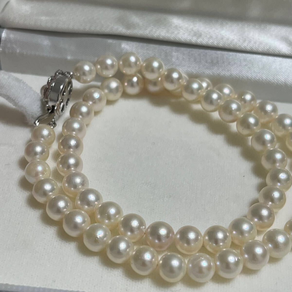  Akoya ... pearl necklace book@ pearl Akoya pearl white 7.0-7.5mm 41cm.. a little over 