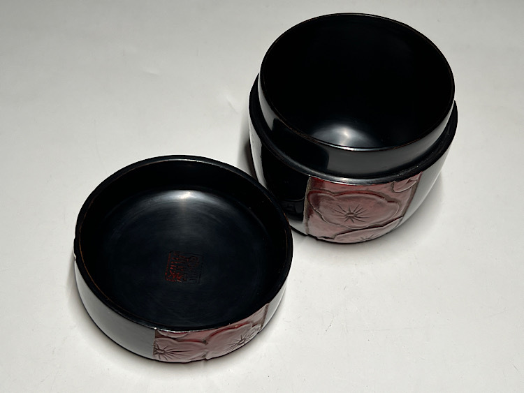 【瑞】渓泉作　鎌倉彫　中棗　茶道具