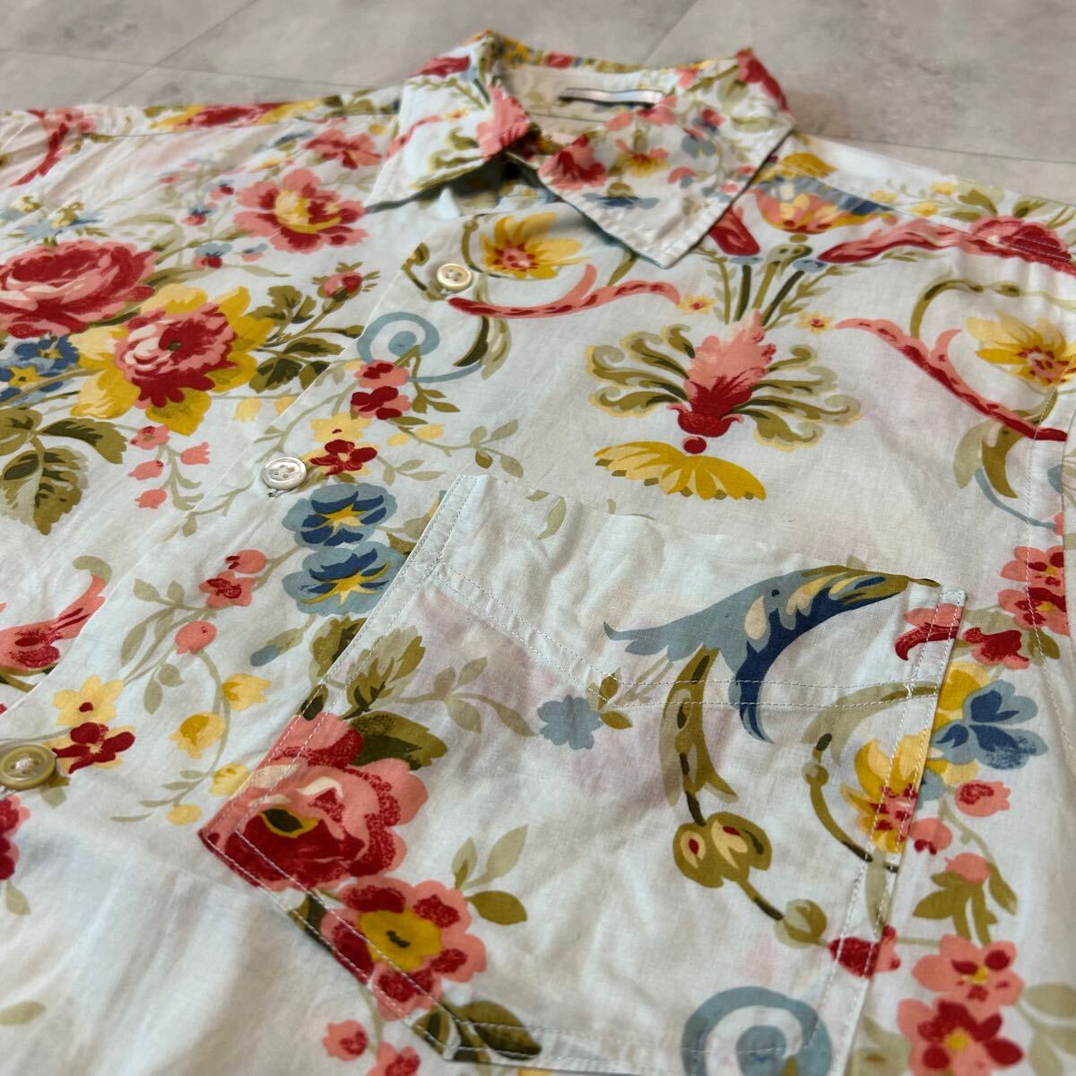 Paul Smith LONDON ポールスミス 総柄 花柄 アート 半袖シャツ 綿100%