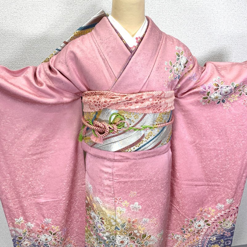 0 кимоно March 0 кимоно с длинными рукавами . магазин . гора ателье Tokunaga .. земля . золотой через ... цветок диафрагмирования . розовый 0 день совершеннолетия свадьба 410z23