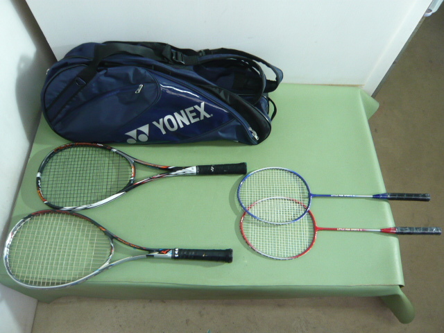 929◆ヨネックス　テニスラケット　ミズノ　テニスラケット　バトミントン　ヨネックス　ラケットケース　5點(diǎn)セット◆中古◆O