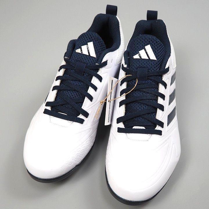 R604 新品 adidas アディダス Stabile 5 Low スタビル 5 ロー スパイク 金具 野球 ホワイト/ネイビー 25.0cm