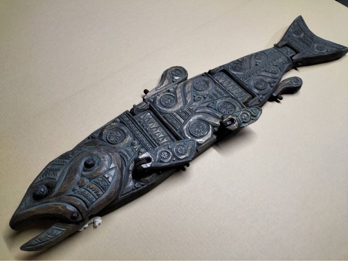 阿部紀男 アイヌ木彫り 鳥型 ペン立て オブジェ 阿部紀男 アイヌ木彫り 鳥型 ペン立て オブジェ