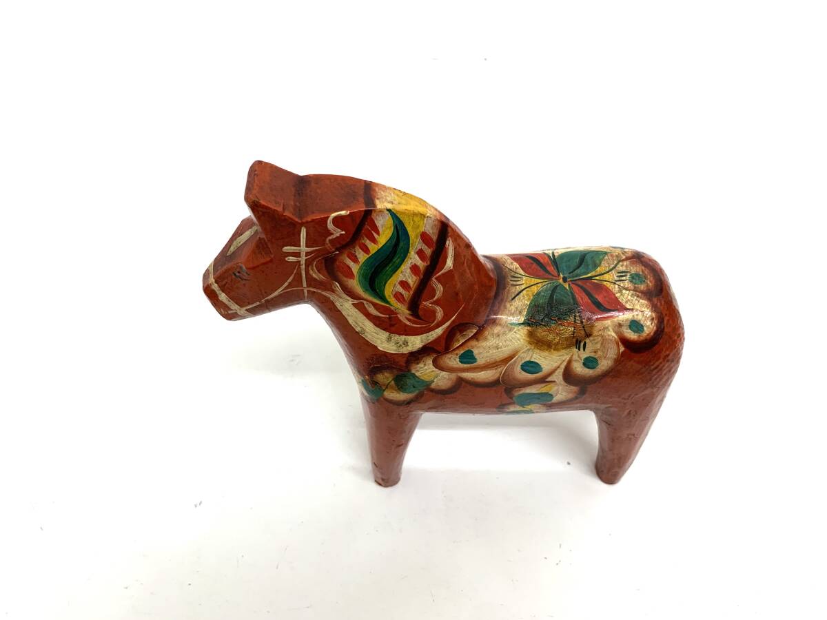 ○409 Vintage ダーラナホース ダーラへスト 木製 馬のオブジェ サイズ H21cm スウェーデン / 北欧 置物 インテリア 幸運 縁起物 風水_画像2