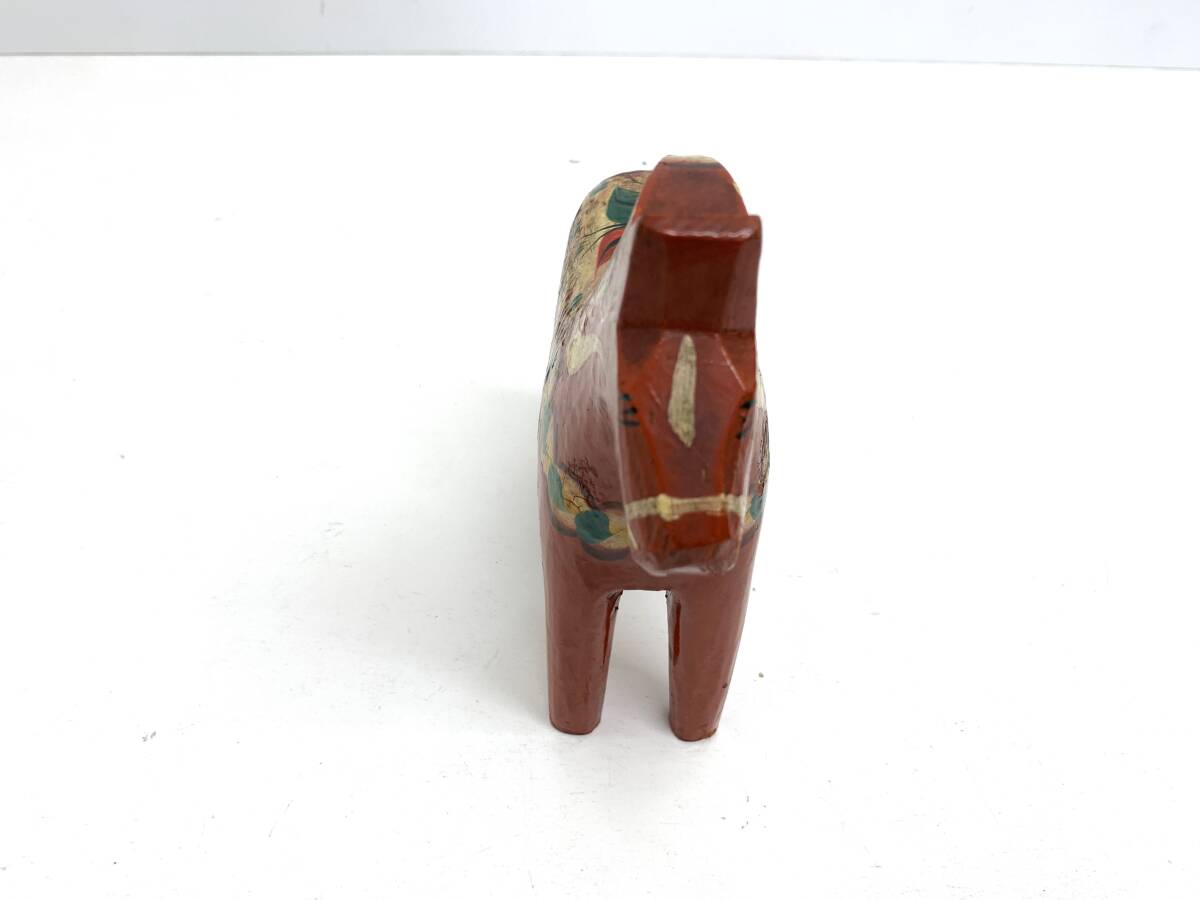 ○409 Vintage ダーラナホース ダーラへスト 木製 馬のオブジェ サイズ H21cm スウェーデン / 北欧 置物 インテリア 幸運 縁起物 風水_画像3