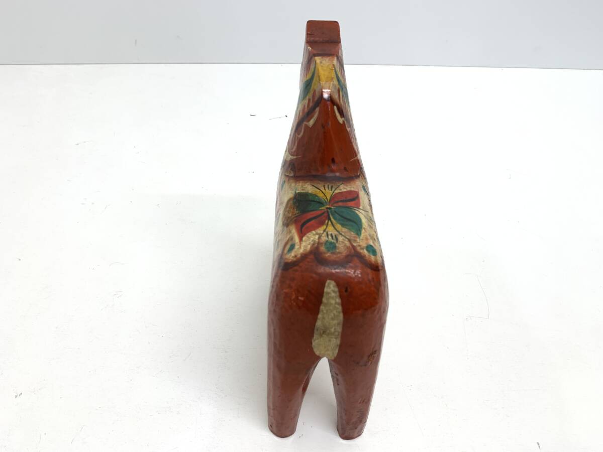 ○409 Vintage ダーラナホース ダーラへスト 木製 馬のオブジェ サイズ H21cm スウェーデン / 北欧 置物 インテリア 幸運 縁起物 風水_画像5