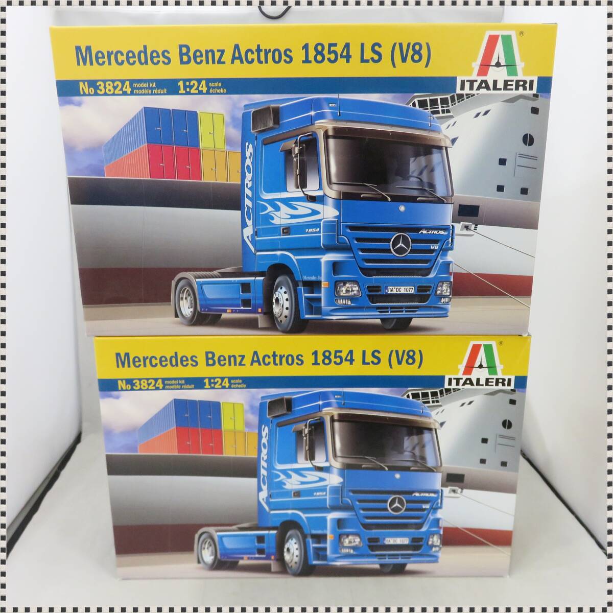 【 未組立 まとめ2点 】 イタレリ 1/24 メルセデスベンツ アクトロス 1854 LS V8 3824 Mercedes Benz Actros 101514