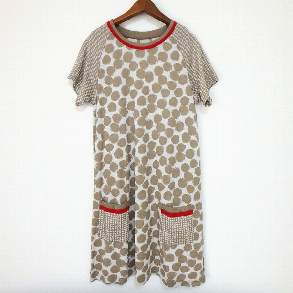 #snc トランク ヒロココシノ TRUNK HIROKO KOSHINO チュニック 40 ベージュ アイボリー 柄 半袖 ドット レディース [883803]