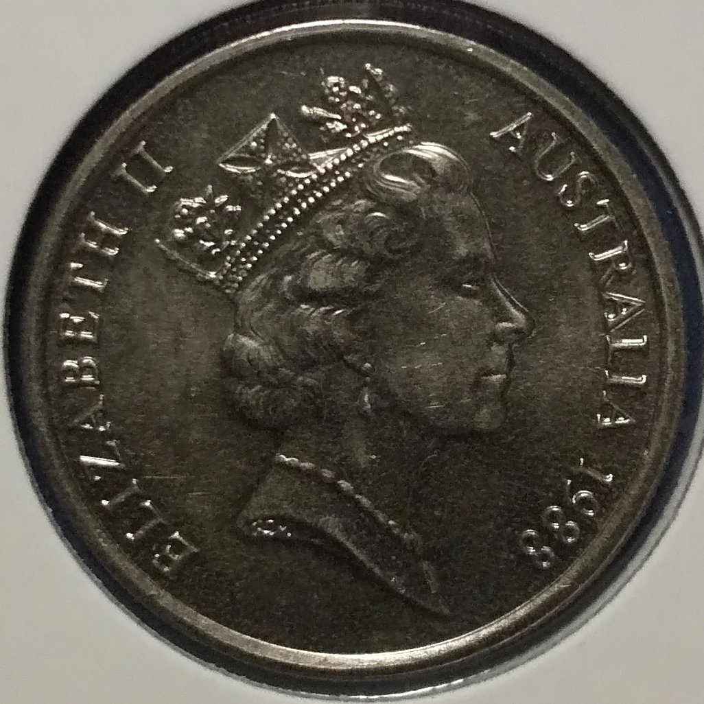 (C-878)　オーストラリア　10セント白銅貨　1988年　コトドリ?、? bimg=