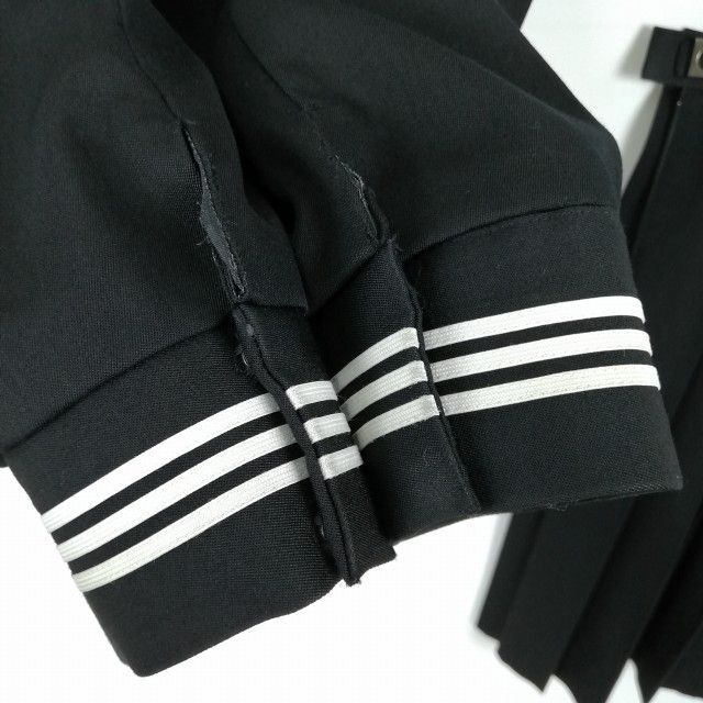 1円 セーラー服 スカート スカーフ 上下3点セット 大きいサイズ 冬物 白3本線 女子 学生服 中学 高校 黒 制服 中古 ランクB NA7265