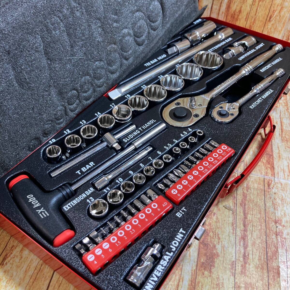 【美品】▼EX KOBO ハンドツール ソケットレンチ ドライバービット セット 54pcs No.54