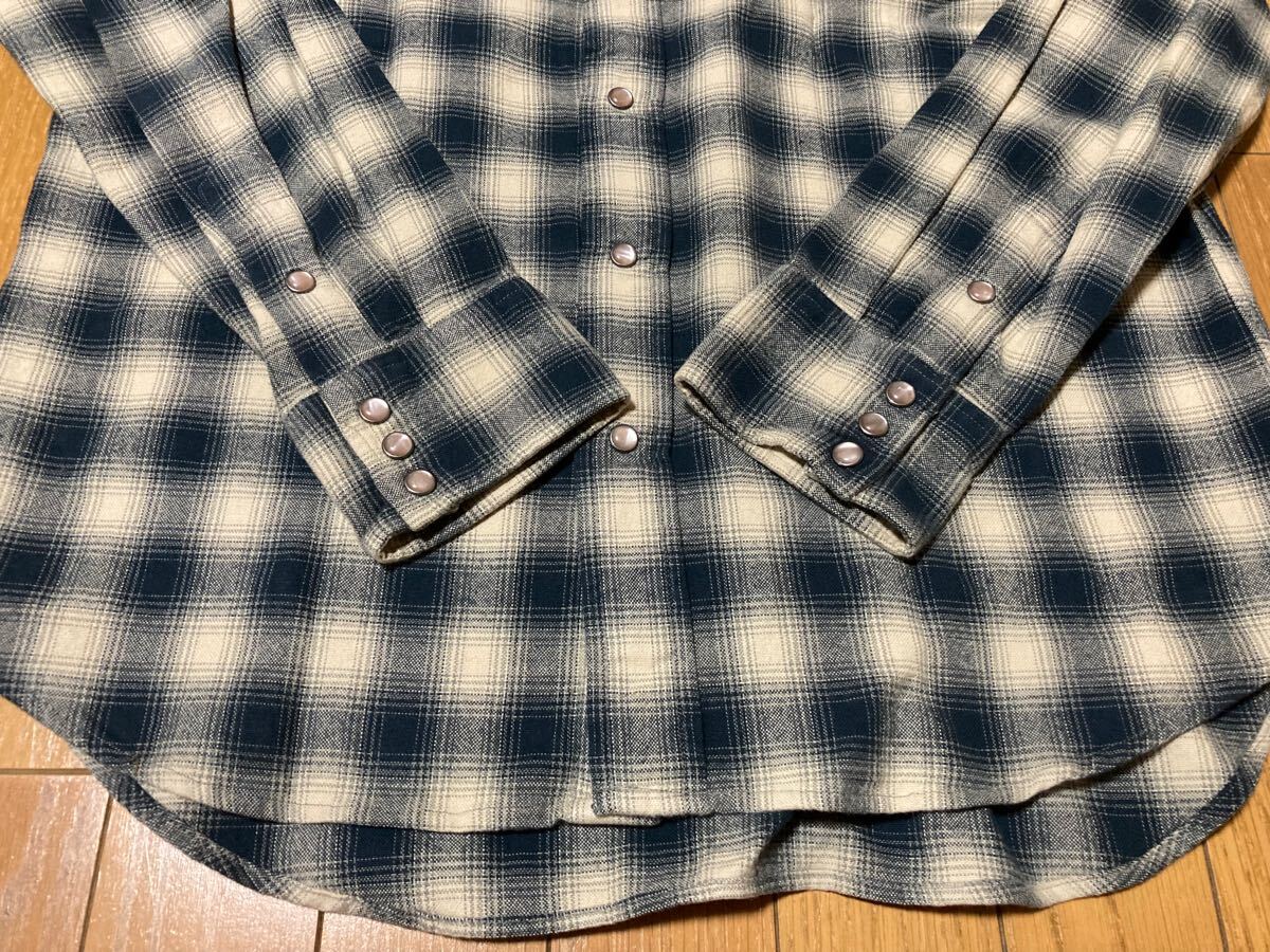RRL ウエスタンシャツ L シャドー チェック 長袖シャツ オンブレ RRL ウエスタンシャツ L シャドー チェック 長袖シャツ オンブレ