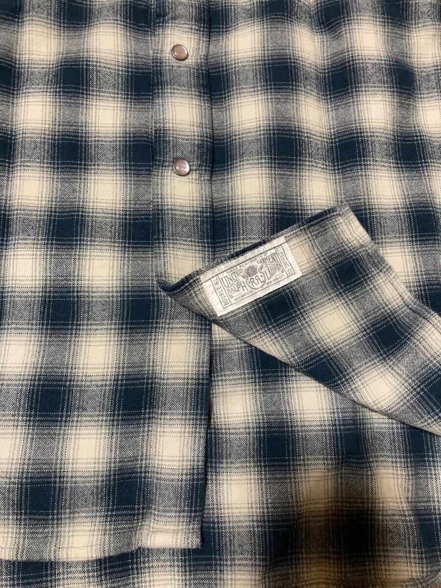 RRL ウエスタンシャツ L シャドー チェック 長袖シャツ オンブレ RRL ウエスタンシャツ L シャドー チェック 長袖シャツ オンブレ
