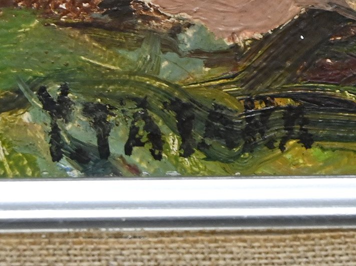 油彩絵画 風景 作者 多々羅義雄 Y.TATARA 制作年 1960年代