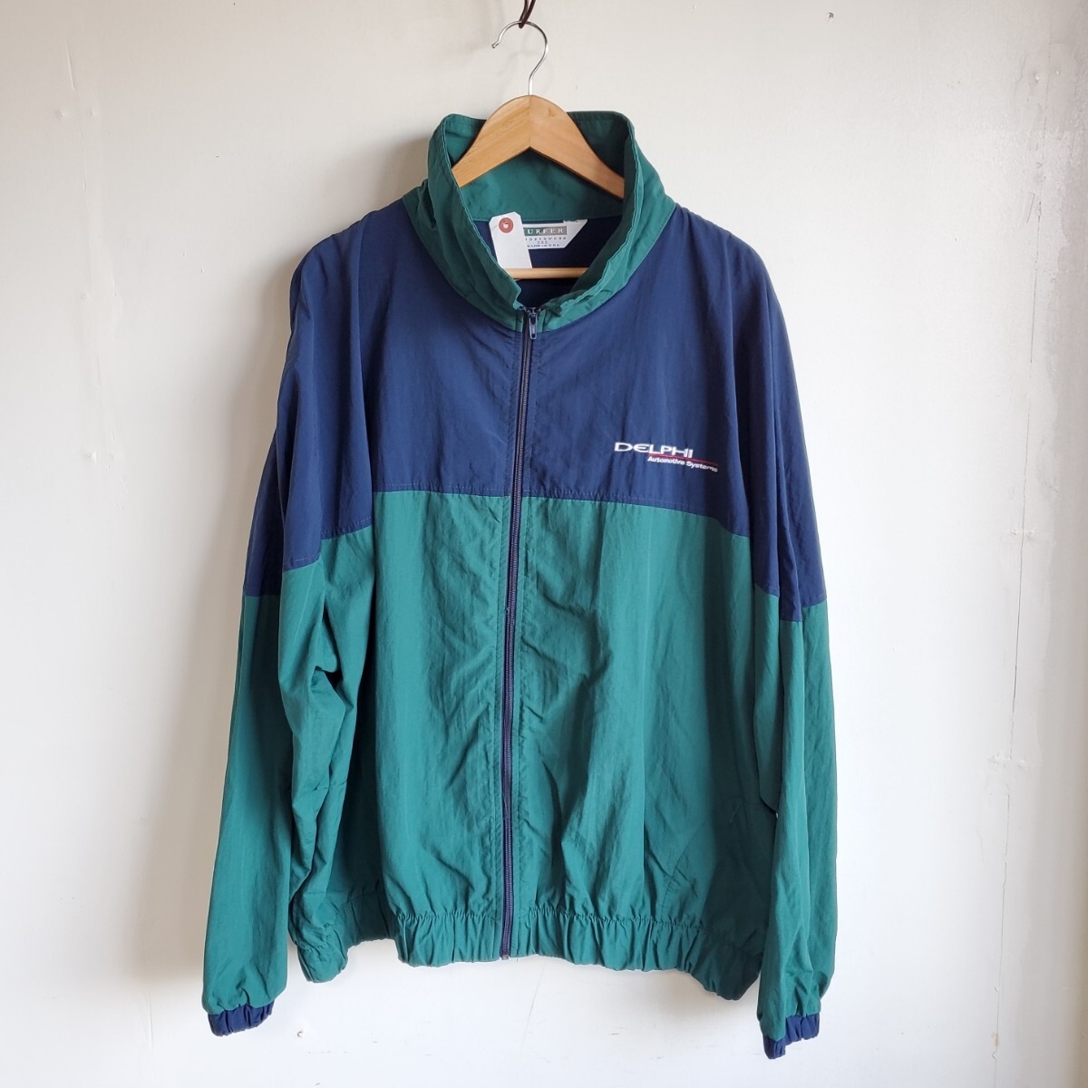 F14 【size2XL】USA製 TURFER ナイロン ブルゾン 紺×緑