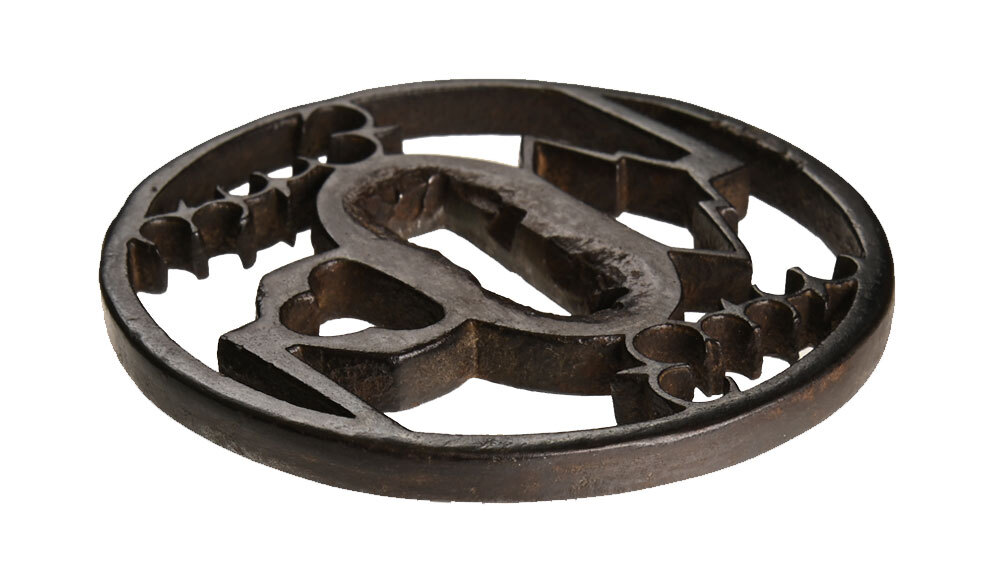 鍔・鐔 尾張 雁金繋組紋透鍔【保存刀装具】刀装具 日本刀