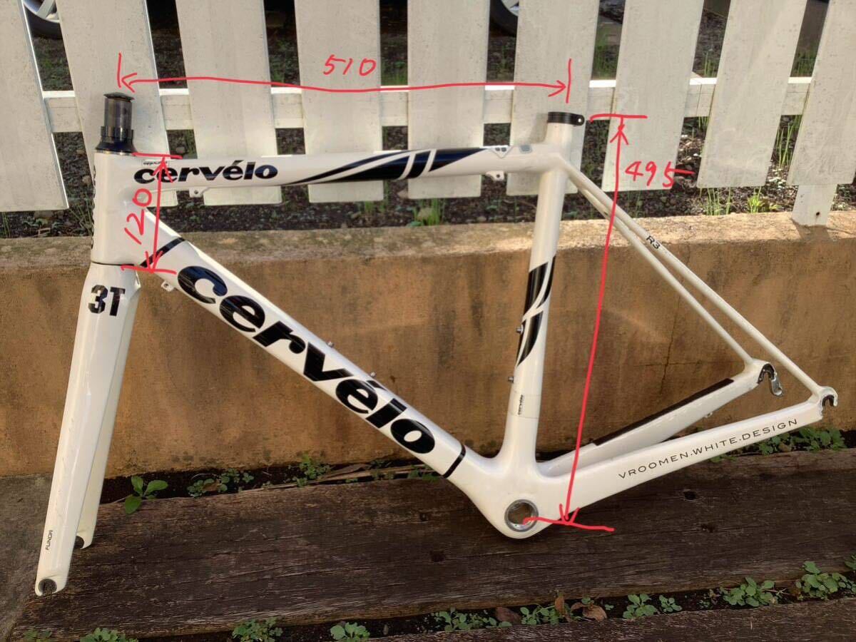 Cervelo R3 カーボン フレーム 3T サーヴェロ サーベロ 白 ホワイト ロードバイク