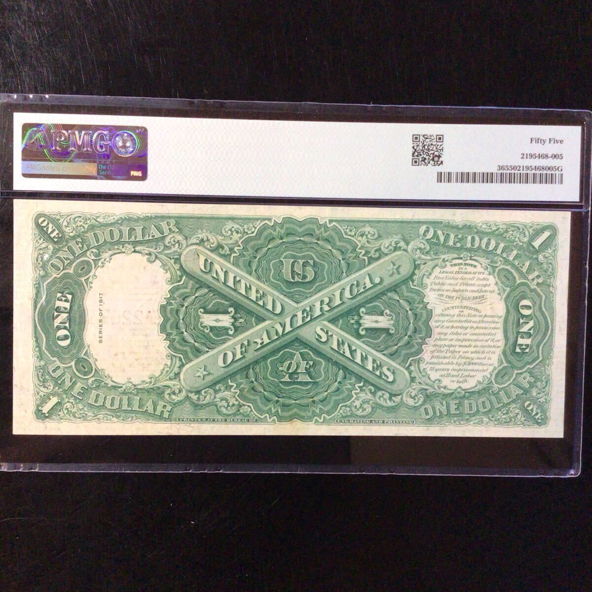 World Banknote Grading UNITED STATES{Series of 1917}1 Dollar[1917][PMG Grading About Uncirculated 55]