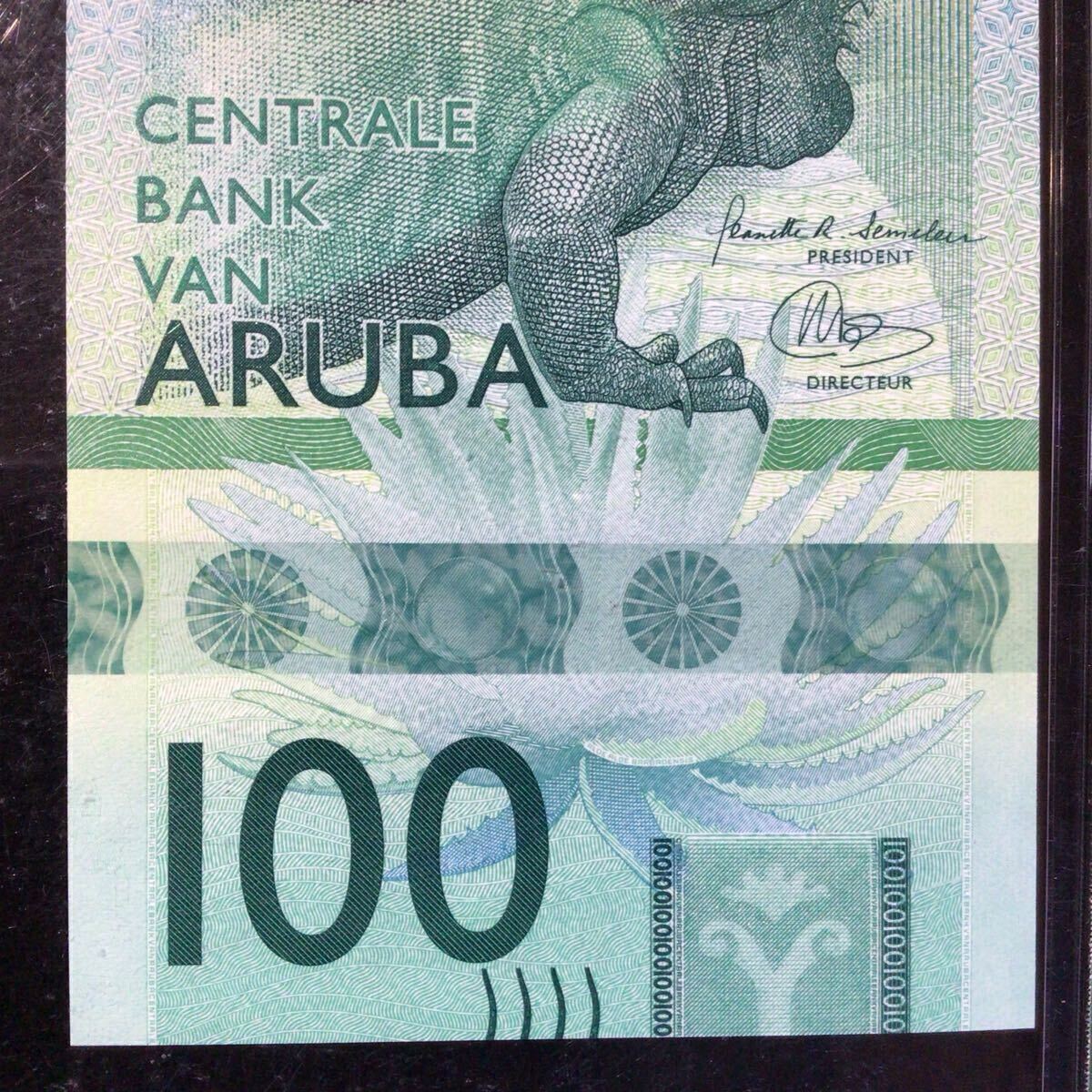 World Banknote Grading ARUBA{Centrale Bank}100 Florins[2019][PMG Grading Superb Gem Uncirculated 67 EPQ].