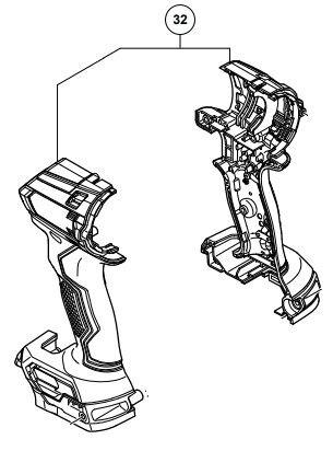 HiKOKI ハイコーキ 18V コードレス インパクト ドライバ WH18DC 用 ハウジング（Ａ）（Ｂ）セット（ストロングブラック） 378637 カバー
