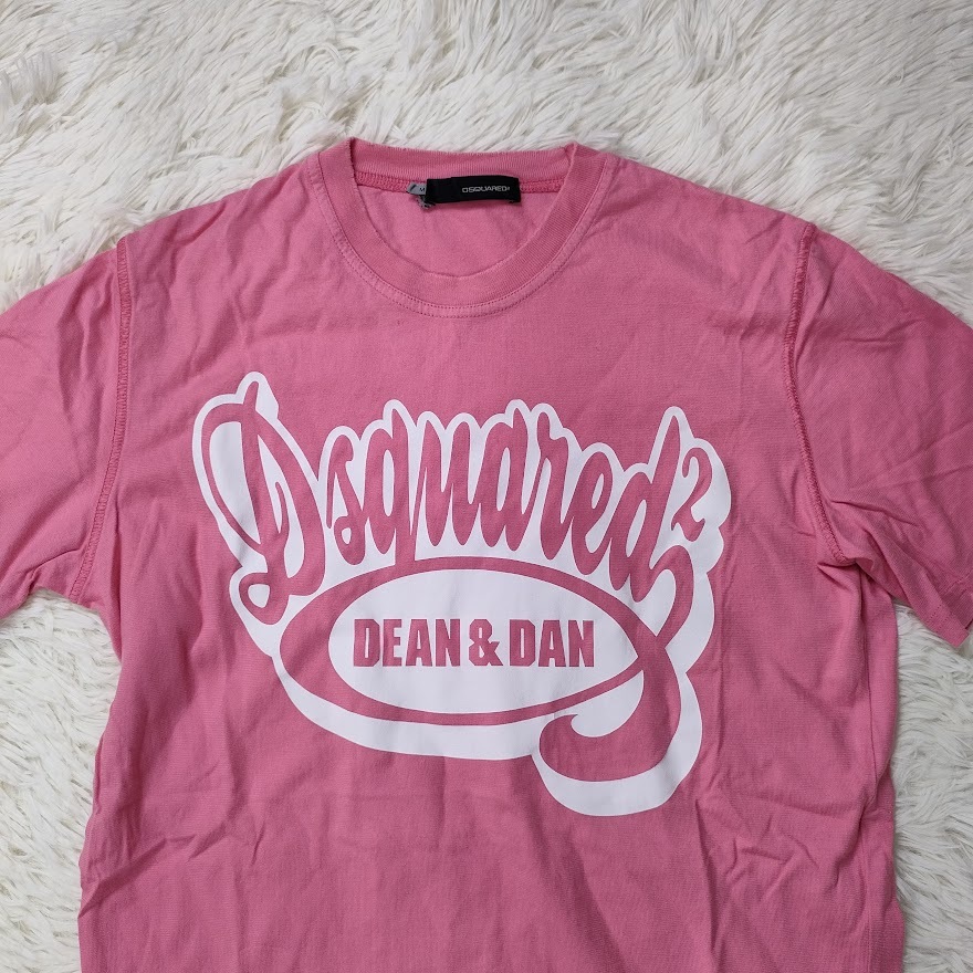 DSQUARED2 ディースクエアード Tシャツ M ピンク ホワイト DSQUARED2 ディースクエアード Tシャツ M ピンク ホワイト
