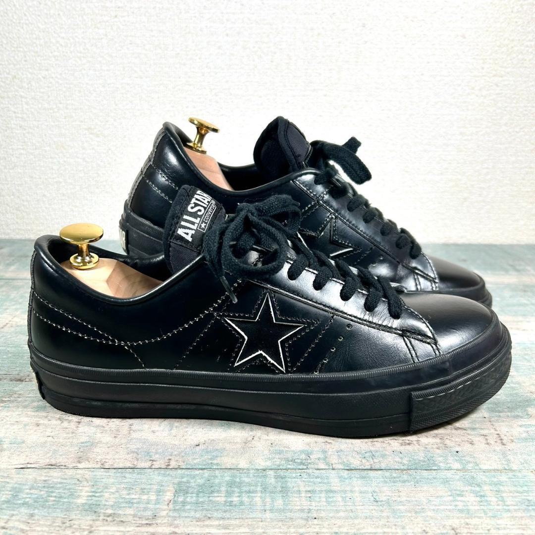 超美品 converse ワンスター 日本製 6 1/2 本革 オールブラック 超美品 converse ワンスター 日本製 6 1/2 本革 オールブラック