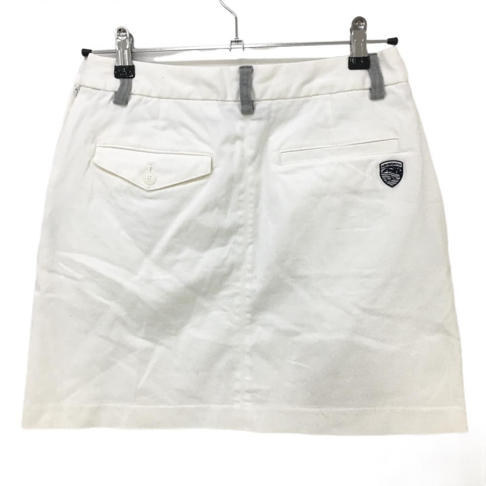 [ beautiful goods ] Ashworth skirt white × gray Logo .... stretch lady's M Golf wear ASHWORTH