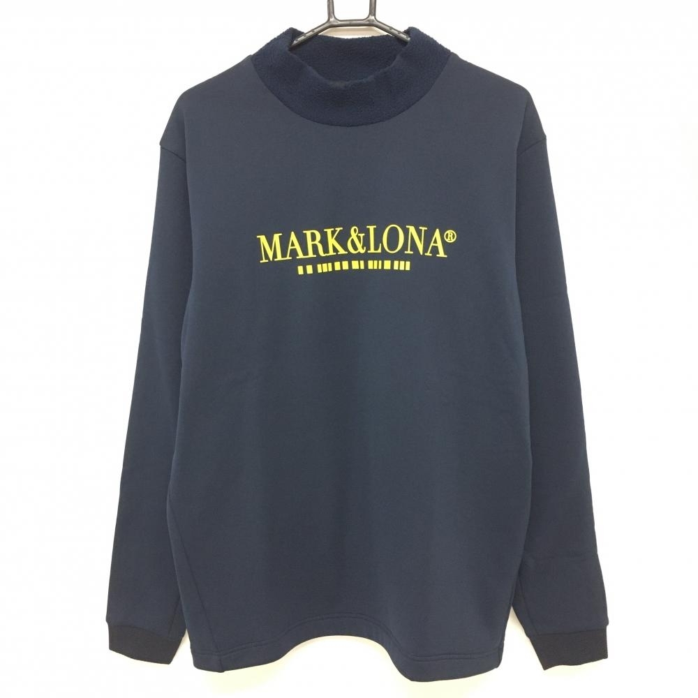 新品】マークアンドロナ 長袖ハイネックシャツ ネイビー 新品】マークアンドロナ 長袖ハイネックシャツ ネイビー