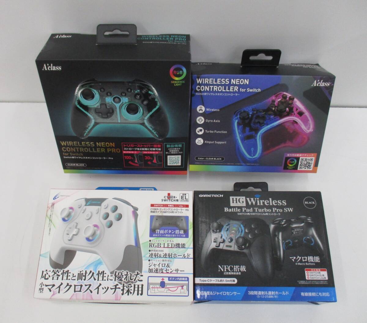 G1004-5A/ 未開封 Switch スイッチ用 ワイヤレス コントローラー 4台セット アクラス サイバーガジェット ゲームテック